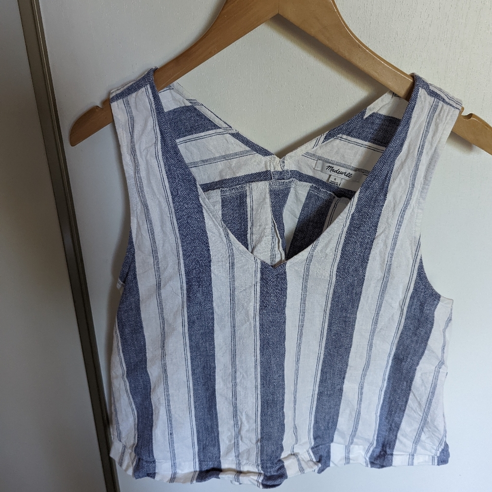 Madewell Linen Blend Side Tie Tank